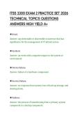 ITSS 3300 EXAM 2 PRACTICE SET 2026&NewLine;TECHNICAL TOPICS QUESTIONS&NewLine;ANSWERS HIGH YIELD A