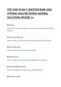 ITSS 3300 EXAM 2 QUESTION BANK 2026&NewLine;SYSTEMS ANALYSIS REVIEW MATERIAL&NewLine;SOLUTIONS UPDATED A&plus;