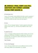 JBL MODULE 1 FINAL SCRIPT 2026 FULL&NewLine;QUESTIONS AND CORRECT ANSWERS&NewLine;SUCCESS PREP GRADED A&plus;