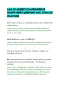 LAW OF AGENCY COMPREHENSIVE&NewLine;REVIEW SHEET QUESTIONS AND DETAILED&NewLine;SOLUTIONS&NewLine;