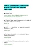 LAW OF AGENCY PRACTICE SOLUTION&NewLine;TESTED QUESTIONS AND ANSWERS&NewLine;GRADED A&plus;&NewLine;