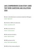 LMS COMPREHENSIVE EXAM STUDY GUIDE&NewLine;TEST PAPER QUESTIONS AND SOLUTIONS&NewLine;2026&NewLine;
