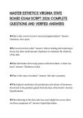 MASTER ESTHETICS VIRGINIA STATE&NewLine;BOARD EXAM SCRIPT 2026 COMPLETE&NewLine;QUESTIONS AND VERIFIED ANSWERS&NewLine;