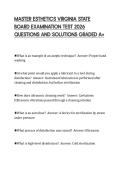MASTER ESTHETICS VIRGINIA STATE&NewLine;BOARD EXAMINATION TEST 2026&NewLine;QUESTIONS AND SOLUTIONS GRADED A&plus;