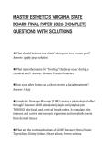 MASTER ESTHETICS VIRGINIA STATE&NewLine;BOARD FINAL PAPER 2026 COMPLETE&NewLine;QUESTIONS WITH SOLUTIONS
