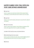 MASTER PLUMBING WSSC FINAL PAPER 2026&NewLine;STUDY GUIDE DETAILED ANSWERS READY&NewLine;