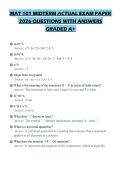 MAT 101 MIDTERM ACTUAL EXAM PAPER&NewLine;2026 QUESTIONS WITH ANSWERS&NewLine;GRADED A&plus;