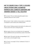 MAT 101 GRADED EXAM 4 TOPIC 14 SOLVING&NewLine;LINEAR SYSTEMS USING AUGMENTED&NewLine;MATRICES 2026 COMPLETE QUESTIONS AND&NewLine;ANSWERS GRADED A&plus; FULL SOLUTION&NewLine;