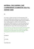 MATERNAL CHILD NURSING CARE&NewLine;COMPREHENSIVE EXAMINATION 2026 FULL&NewLine;ANSWER GUIDE&NewLine;