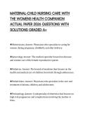 MATERNAL-CHILD NURSING CARE WITH&NewLine;THE WOMENS HEALTH COMPANION&NewLine;ACTUAL PAPER 2026 QUESTIONS WITH&NewLine;SOLUTIONS GRADED A&plus;