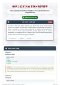 NUR 112 Final Exam Review 260&plus; &lpar;Updated 2026&rpar; Official-Style Exam Pack   Verified Answers   Expert-Reviewed