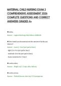 MATERNAL CHILD NURSING EXAM 3&NewLine;COMPREHENSIVE ASSESSMENT 2026&NewLine;COMPLETE QUESTIONS AND CORRECT&NewLine;ANSWERS GRADED A&plus;