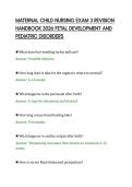 MATERNAL CHILD NURSING EXAM 3 REVISION&NewLine;HANDBOOK 2026 FETAL DEVELOPMENT AND&NewLine;PEDIATRIC DISORDERS&NewLine;