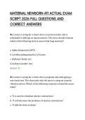 MATERNAL NEWBORN ATI ACTUAL EXAM&NewLine;SCRIPT 2026 FULL QUESTIONS AND&NewLine;CORRECT ANSWERS&NewLine;