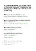 MATERNAL NEWBORN ATI CERTIFICATION&NewLine;EVALUATION 2026 EXAM QUESTIONS AND&NewLine;SOLUTIONS&NewLine;