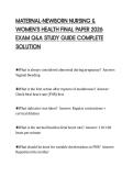 MATERNAL-NEWBORN NURSING &&NewLine;WOMEN&rsquo;S HEALTH FINAL PAPER 2026&NewLine;EXAM Q&A STUDY GUIDE COMPLETE&NewLine;SOLUTION