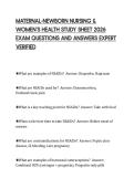 MATERNAL-NEWBORN NURSING &&NewLine;WOMEN&rsquo;S HEALTH STUDY SHEET 2026&NewLine;EXAM QUESTIONS AND ANSWERS EXPERT&NewLine;VERIFIED