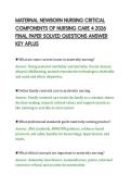 MATERNAL NEWBORN NURSING CRITICAL&NewLine;COMPONENTS OF NURSING CARE 4 2026&NewLine;FINAL PAPER SOLVED QUESTIONS ANSWER&NewLine;KEY APLUS