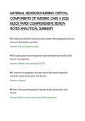 MATERNAL NEWBORN NURSING CRITICAL&NewLine;COMPONENTS OF NURSING CARE 4 2026&NewLine;MOCK PAPER COMPREHENSIVE REVIEW&NewLine;NOTES ANALYTICAL SUMMARY