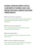 MATERNAL NEWBORN NURSING CRITICAL&NewLine;COMPONENTS OF NURSING CARE 4 2026&NewLine;PRACTICE TEST PACK COMPLETE SOLUTIONS&NewLine;VERIFIED INSIGHTS&NewLine;