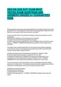 HESI RN 2026 EXIT EXAM MOST TESTED EXAM QUESTIONS AND ANSWERS GRADED A&plus;