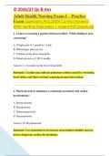 Adult Health Nursing Exam I &ndash; Practice &NewLine;Exam Questions And 100&percnt; Correct Answers &NewLine;With Verified Rationales &vert; Instant Pdf Download 