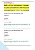 Fluid and Electrolyte Balance Assessment &NewLine;Questions And 100&percnt; Correct Answers With &NewLine;Verified Rationales &vert; Instant Pdf Download 