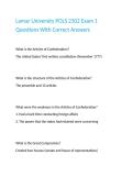 Lamar University POLS 2302 Exam 1 Questions With Correct Answers 