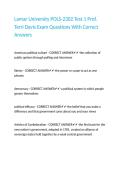 Lamar University POLS-2302 Test 1 Prof&period; Terri Davis Exam Questions With Correct Answers