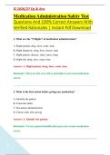 Medication Administration Safety Test &NewLine;Questions And 100&percnt; Correct Answers With &NewLine;Verified Rationales &vert; Instant Pdf Download