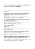 NSG 3180&colon; COMMUNICATION AND TEAMWORK FINAL &NewLine;EXAM 2 QUESTIONS & ANSWERS