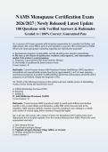 NAMS Menopause Certification Exam BUNDLE 2026&sol;2027 &vert; 4 Full Practice Exam Sets &vert; Latest Update &vert; 400 Q&A with Rationales &vert; Pass Guaranteed - A&plus; Graded