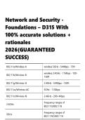 Network and Security - Foundations &ndash; D315 With 100- accurate solutions &plus; rationales 2026