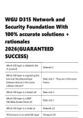 WGU D315 Network and Security Foundation With 100- accurate solutions &plus; rationales