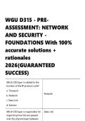 WGU D315 Network and Security Foundation With 100- accurate solutions &plus; rationales