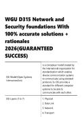 WGU D315 Network and Security foundations With 100- accurate solutions &plus; rationales