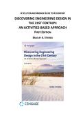 Solution Manual for Discovering Engineering Design in the 21st Century&comma; 1st Edition by Bradley Striebig &vert; ISBN 978-0357685204 &vert; Chapter 1&ndash;8 Comprehensive Engineering Design Solutions Manual