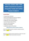 POLITICAL SCIENCE 330N--FINAL EXAM Comprehensive Questions &lpar;Frequently Tested&rpar; with Verified Answers Graded A&plus;
