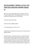 HESI OB MATERNITY VERSION 1 CERTIFICATION&NewLine;EVALUATION 2026 HIGH YIELD TOPICS&NewLine;REVIEW