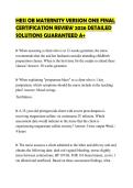 HESI OB MATERNITY VERSION ONE&NewLine;ACTUAL EXAMINATION 2026 QUESTIONS&NewLine;WITH SOLUTIONS GRADED A&plus;
