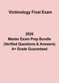 Victimology Final Exam 2026 Questions and Answers PDF Study Guide