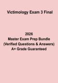 Victimology Exam 3 2026 Questions and Answers PDF Study Guide