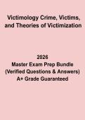 Victimology&colon; Crime&comma; Victims&comma; and Theories of Victimization Exam 2026 Questions and Answers PDF Study Guide