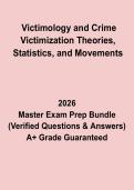 Victimology and Crime Victimization Theories&comma; Statistics&comma; and Movements Exam 2026 Questions and Answers PDF Study Guide