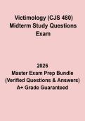 Victimology &lpar;CJS 480&rpar; Midterm Study Questions Exam PDF Study Guide