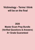 Victimology &ndash; Terms I Think Will Be on the Final Test Questions and Answers PDF Study Guide