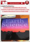 Test Bank for Earth Science 14th Edition Complete Guide Geology Meteorology Astronomy Exam Prep Questions PDF