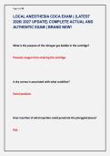 LOCAL ANESTHESIA CDCA EXAM &vert; &lbrace;LATEST &NewLine;2026&sol; 2027 UPDATE&rcub; COMPLETE ACTUAL AND &NewLine;AUTHENTIC EXAM &vert; BRAND NEW&excl;