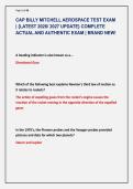 CAP BILLY MITCHELL AEROSPACE TEST EXAM &NewLine;&vert; &lbrace;LATEST 2026&sol; 2027 UPDATE&rcub; COMPLETE &NewLine;ACTUAL AND AUTHENTIC EXAM &vert; BRAND NEW&excl; 