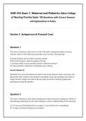 NUR 254 Exam 1 &colon; Maternal and Pediatrics Galen College of Nursing Practice Exam 100 Questions with Correct Answers and Explanations in Italics&period;